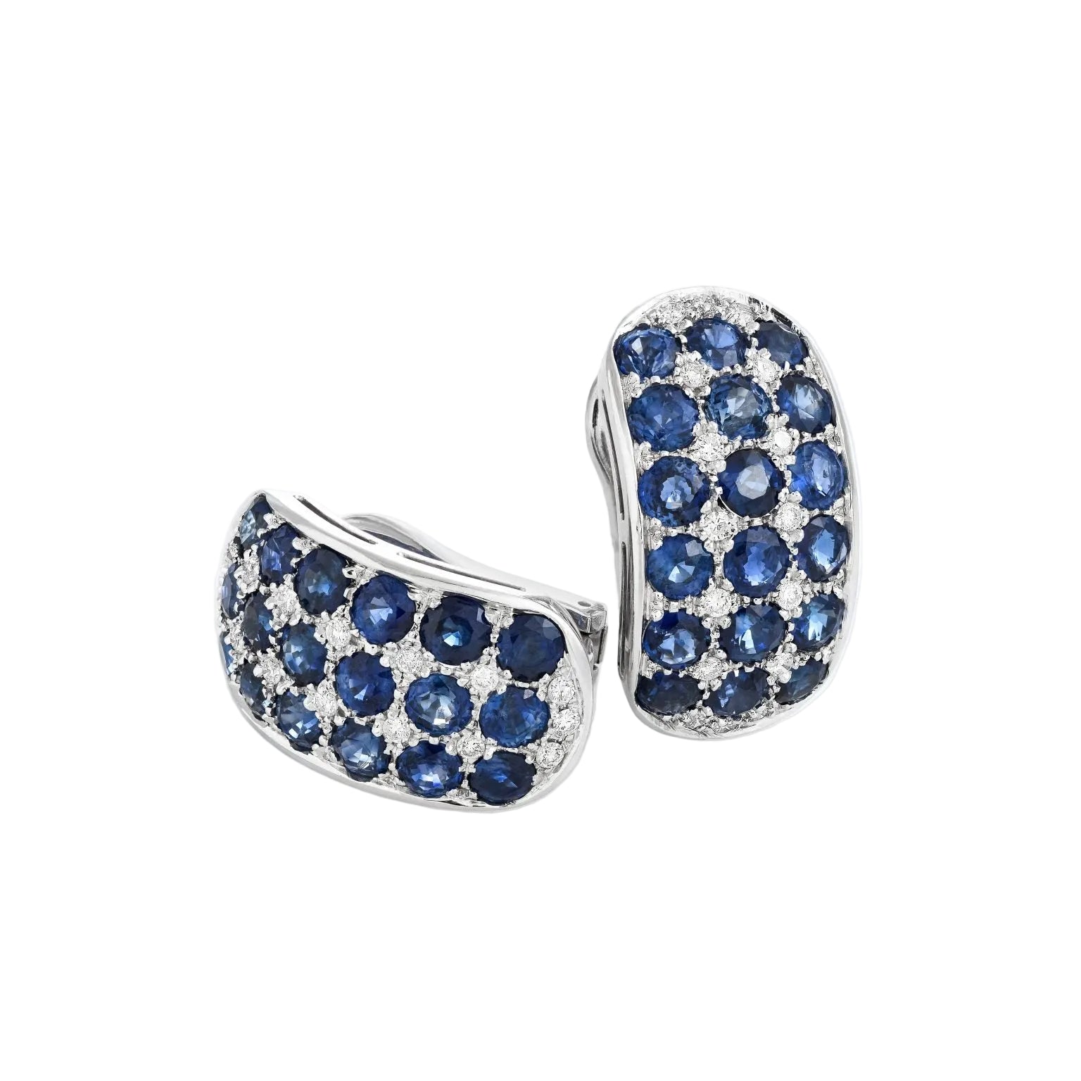 Gold Sapphire Diamond  Earrings 00866