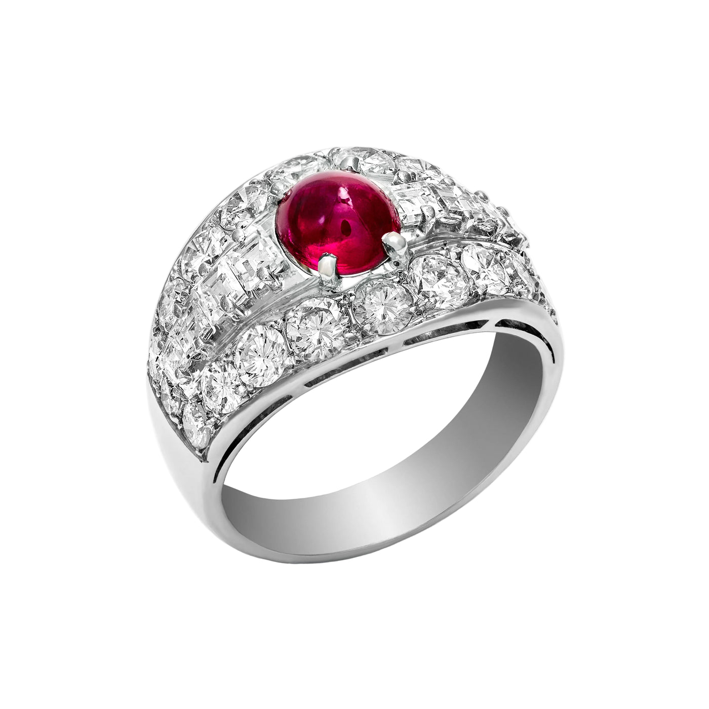 Gold Ruby Diamond Ring 03067