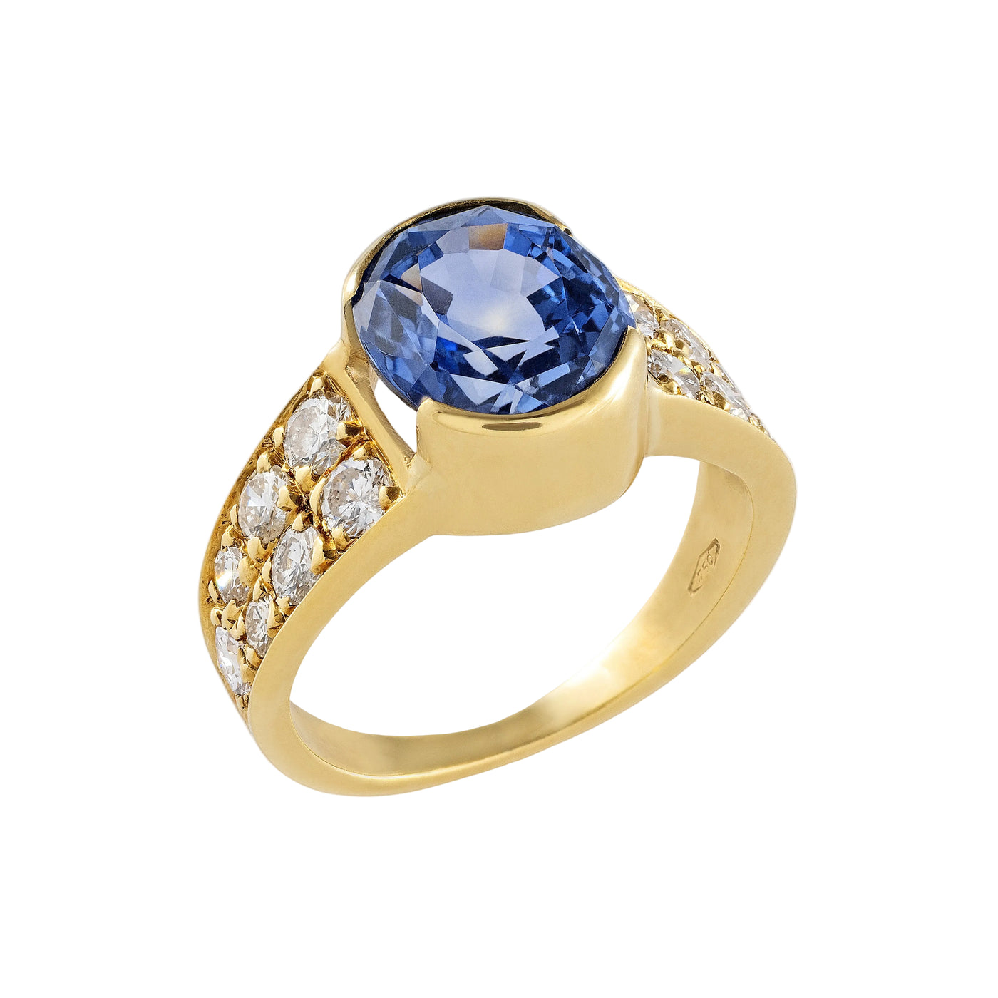 Gold Sapphire Diamond Ring 00684