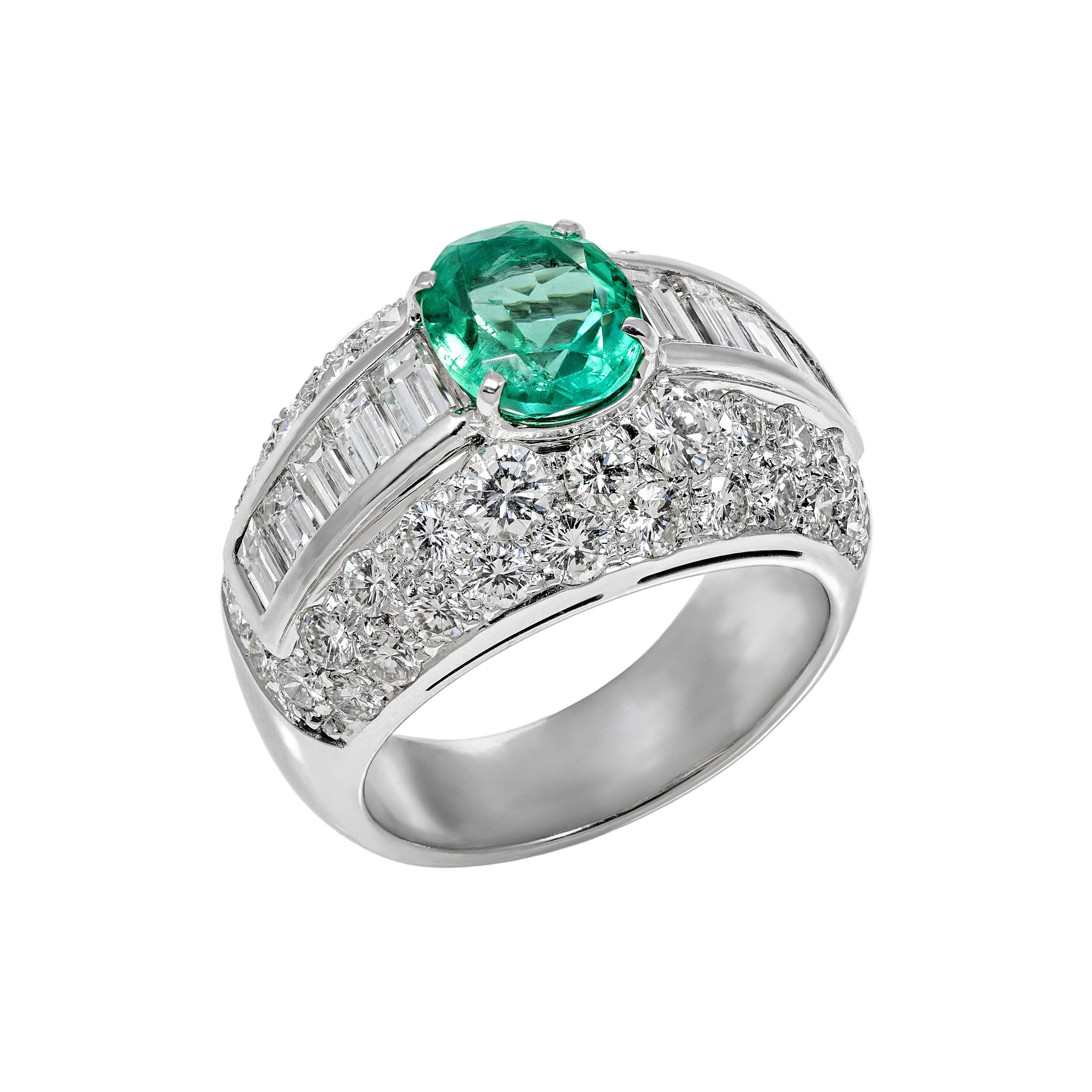 Gold Emerald Diamond Ring 00312