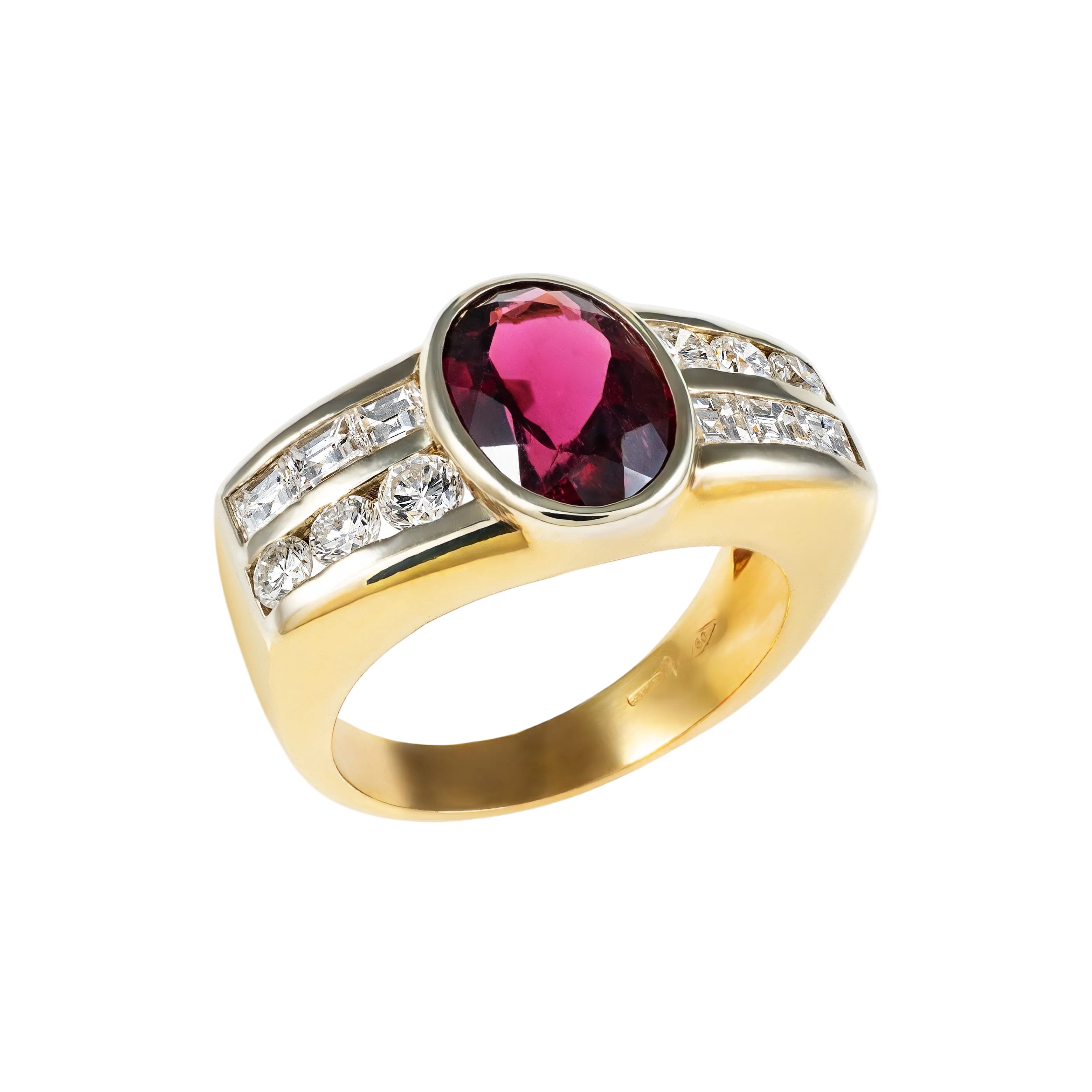 Gold Tourmaline Diamond Ring 00848