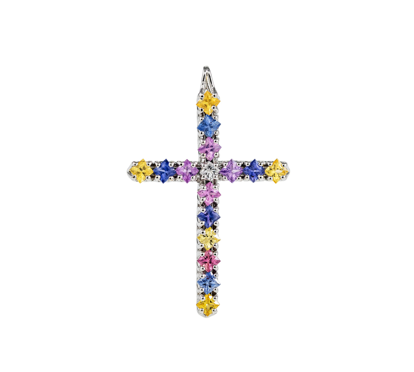 Gold Sapphire Diamond  Cross 03153