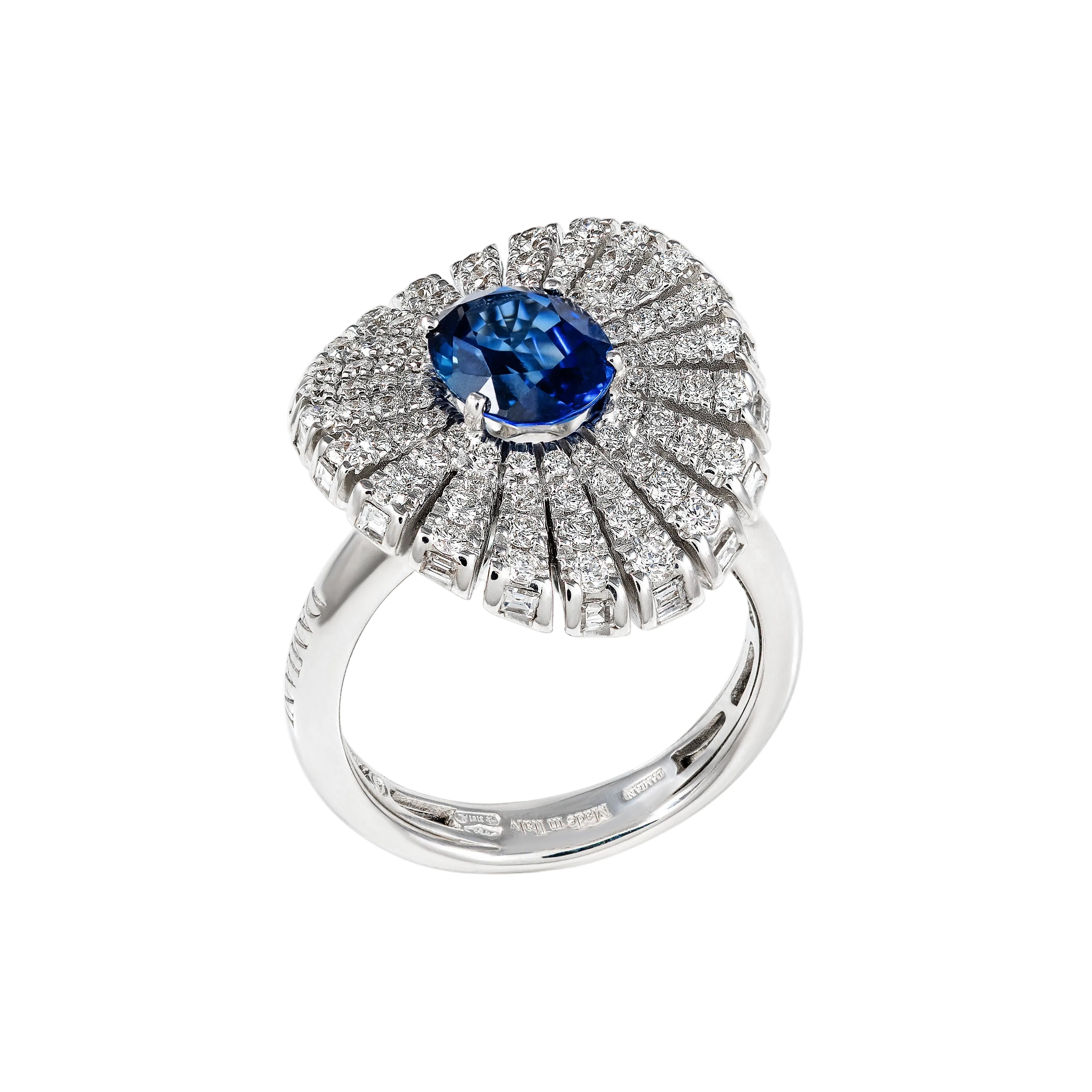 Gold Sapphire Diamond Ring 00311