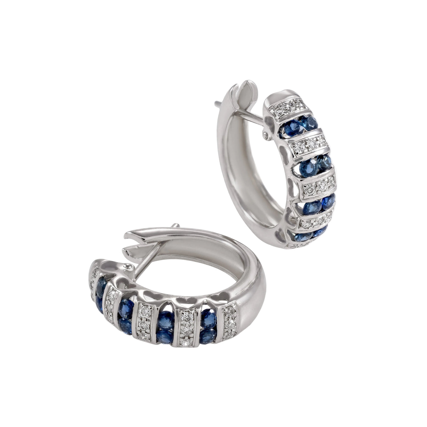 Gold Sapphire Diamond  Earrings 03136