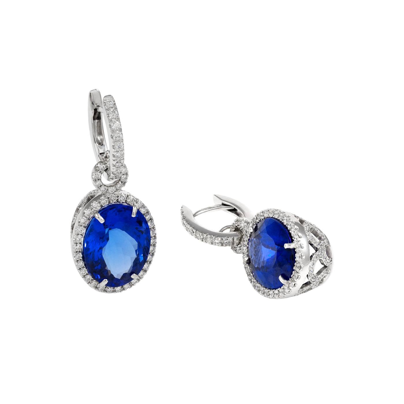 Gold Tanzanite Diamond Earrings 03107