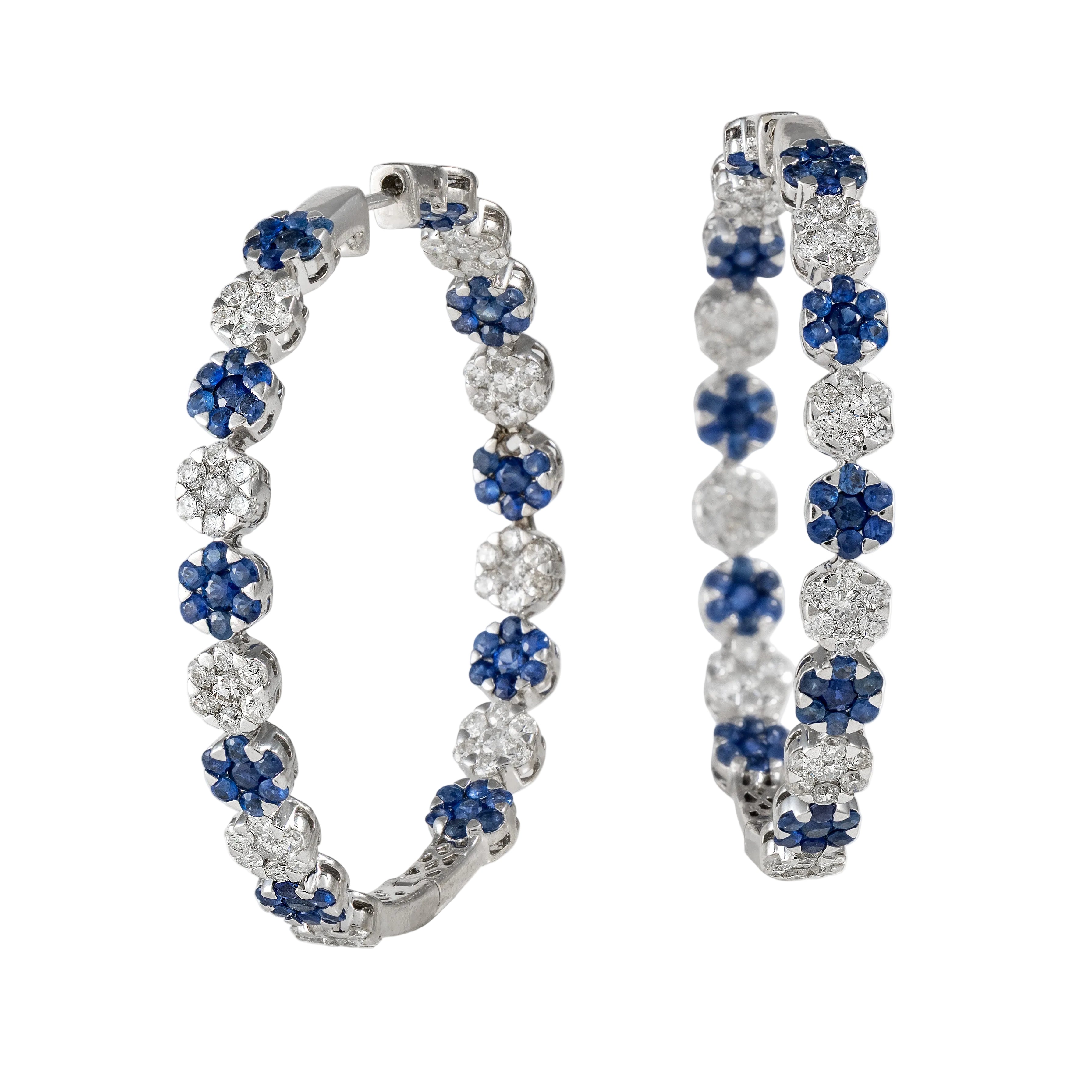 Gold Sapphire Diamond  Earrings 00069
