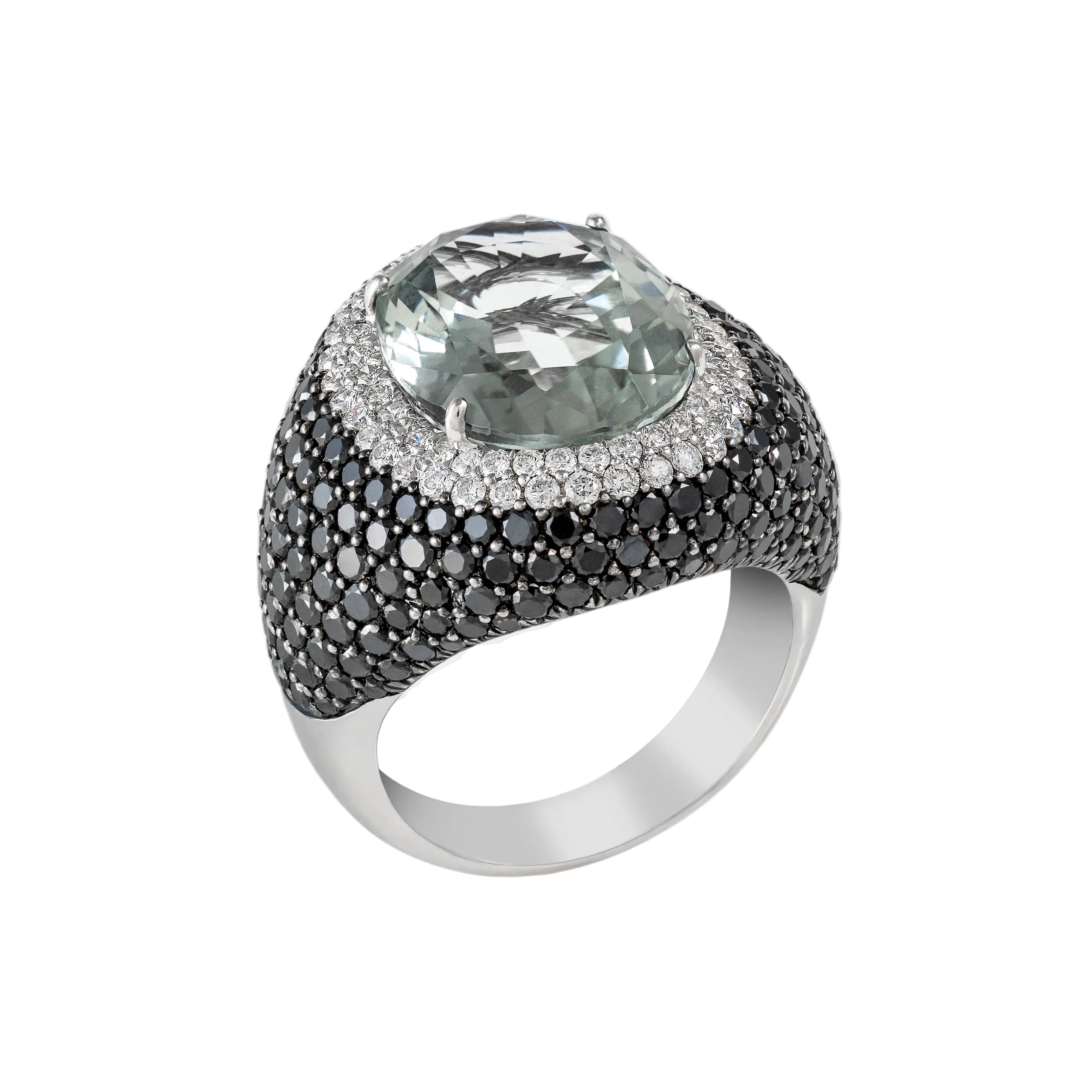 Gold Aquamarine  Diamond  Ring 00003